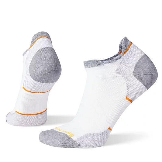 Womens Smartwool Run Zero Cushion Low Ankle Socks in White