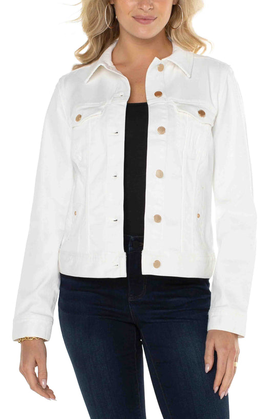 Womens Liverpool Classic Jean Jacket in Bright White